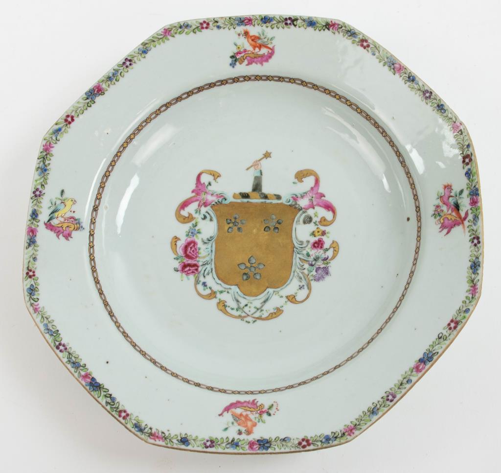 Chinese Export Armorial Soup Plate (1 of 6)