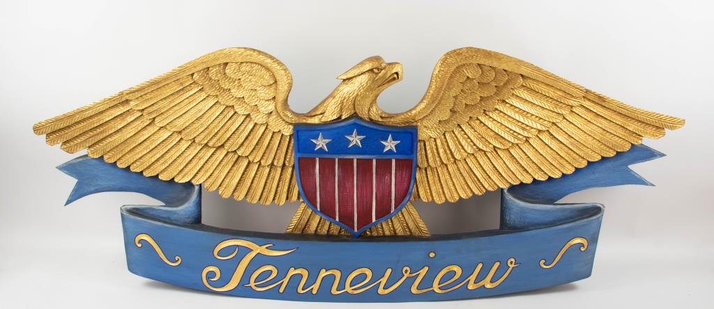 Carved & Painted American Spread Wing Eagle (1 of 7)