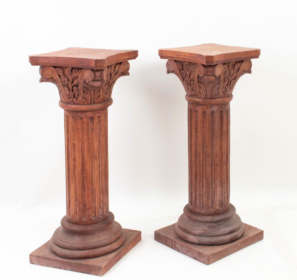 Pair Corinthian Column Form Pedestals (1 of 7)