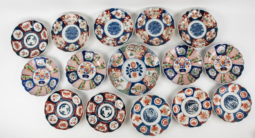 Group of 15 Japanese Imari Plates (1 of 15)