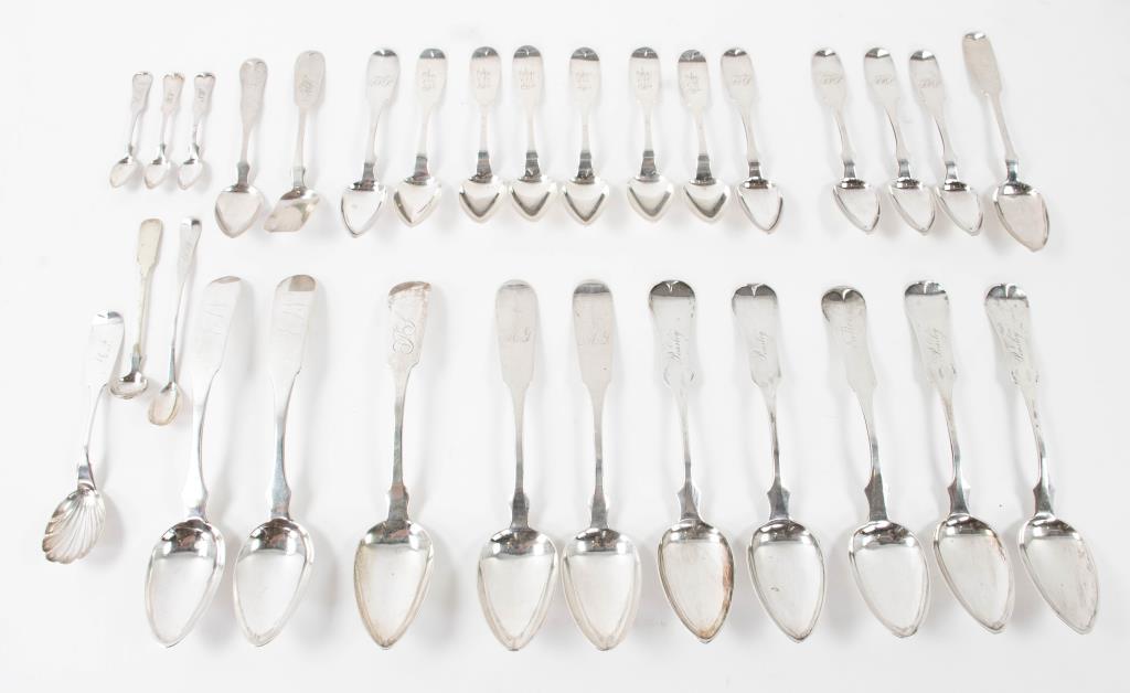 Lot of 30 Coin Silver Spoons (1 of 5)