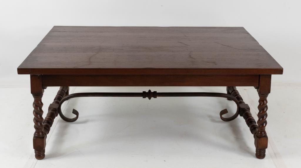 Walnut Coffee Table w/ Iron Stretcher (1 of 8)