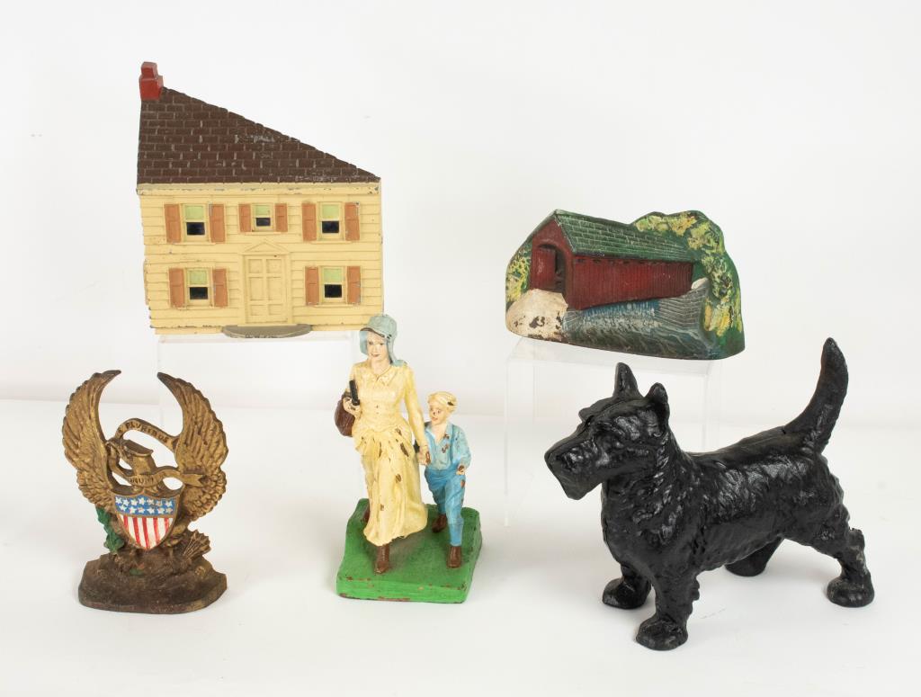 Five Painted Cast Iron and Metal Doorstops (1 of 6)