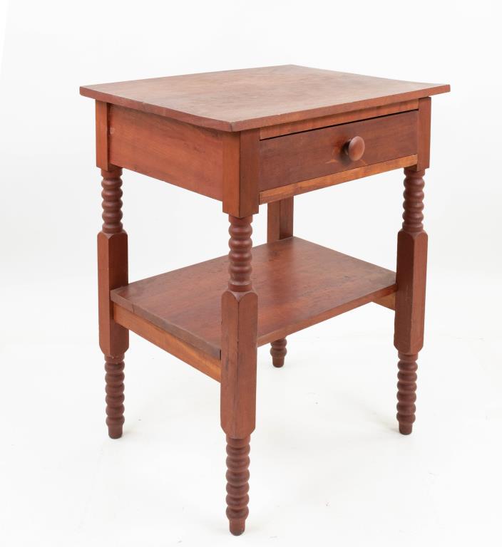 19th C. Cherry One-Drawer Table (1 of 4)