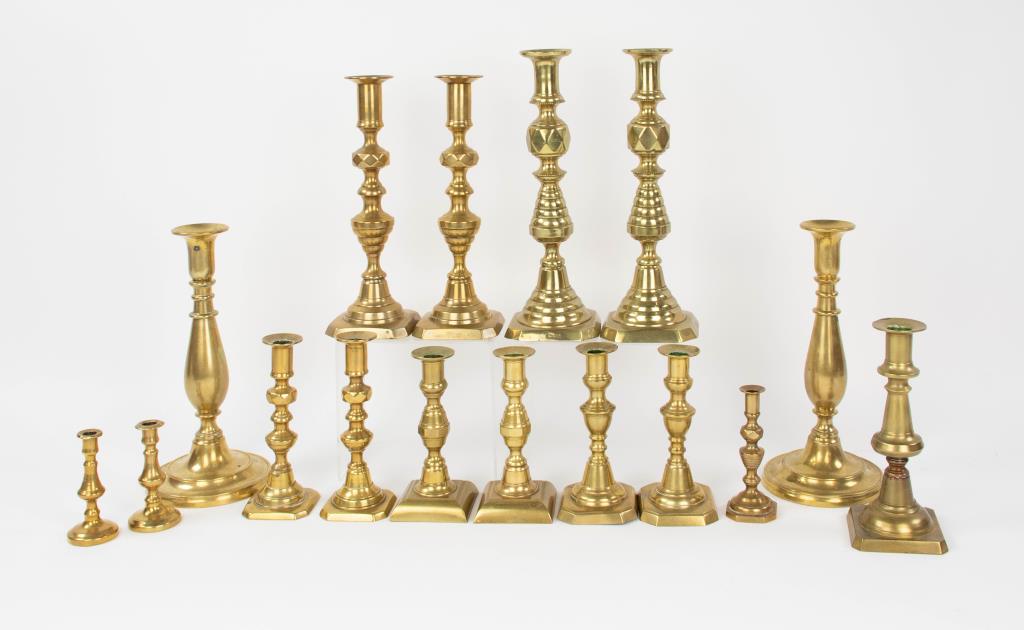 19th C. Brass Push-Up Candlesticks (1 of 12)