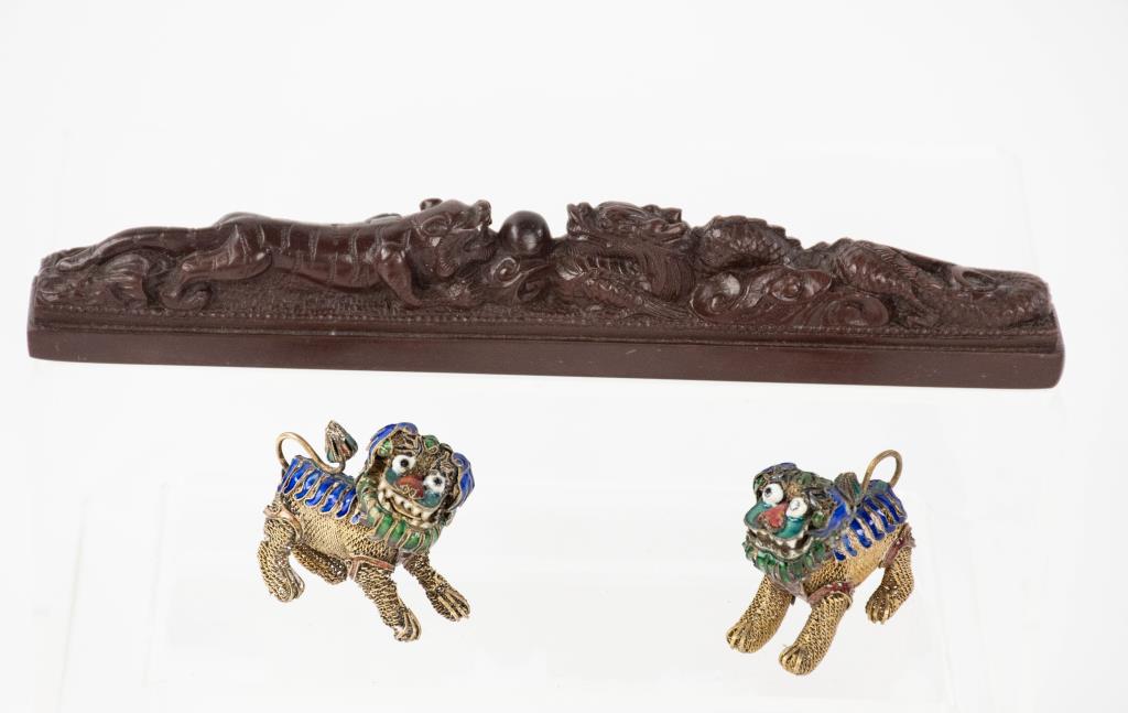 Pr. Chinese Vermeil and Enamel Foo Dogs (1 of 11)