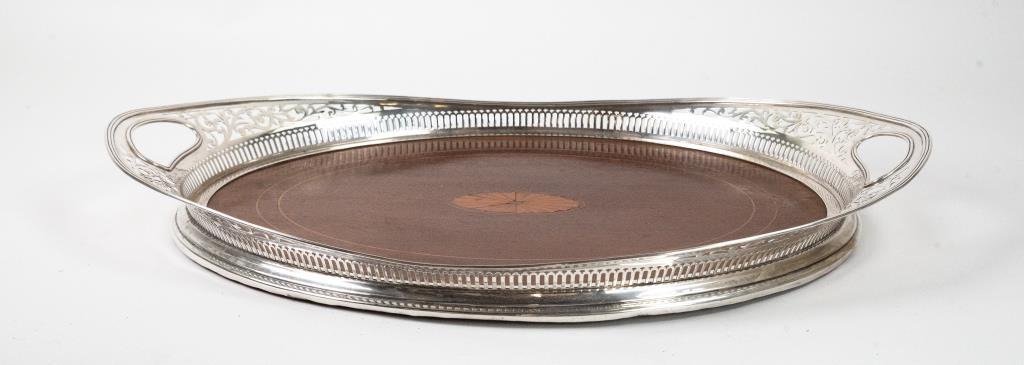 Dominick & Haff Sterling & Inlaid Mahogany Tray (1 of 8)