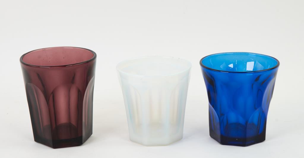 Three Pressed Glass Tumblers / Tasters (1 of 6)