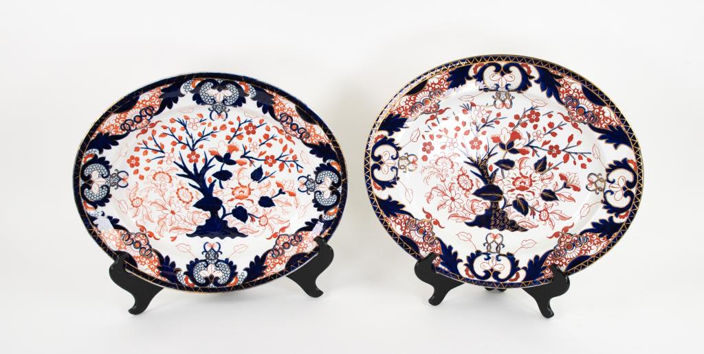 Pair Royal Crown Derby King's Pattern Platters (1 of 9)