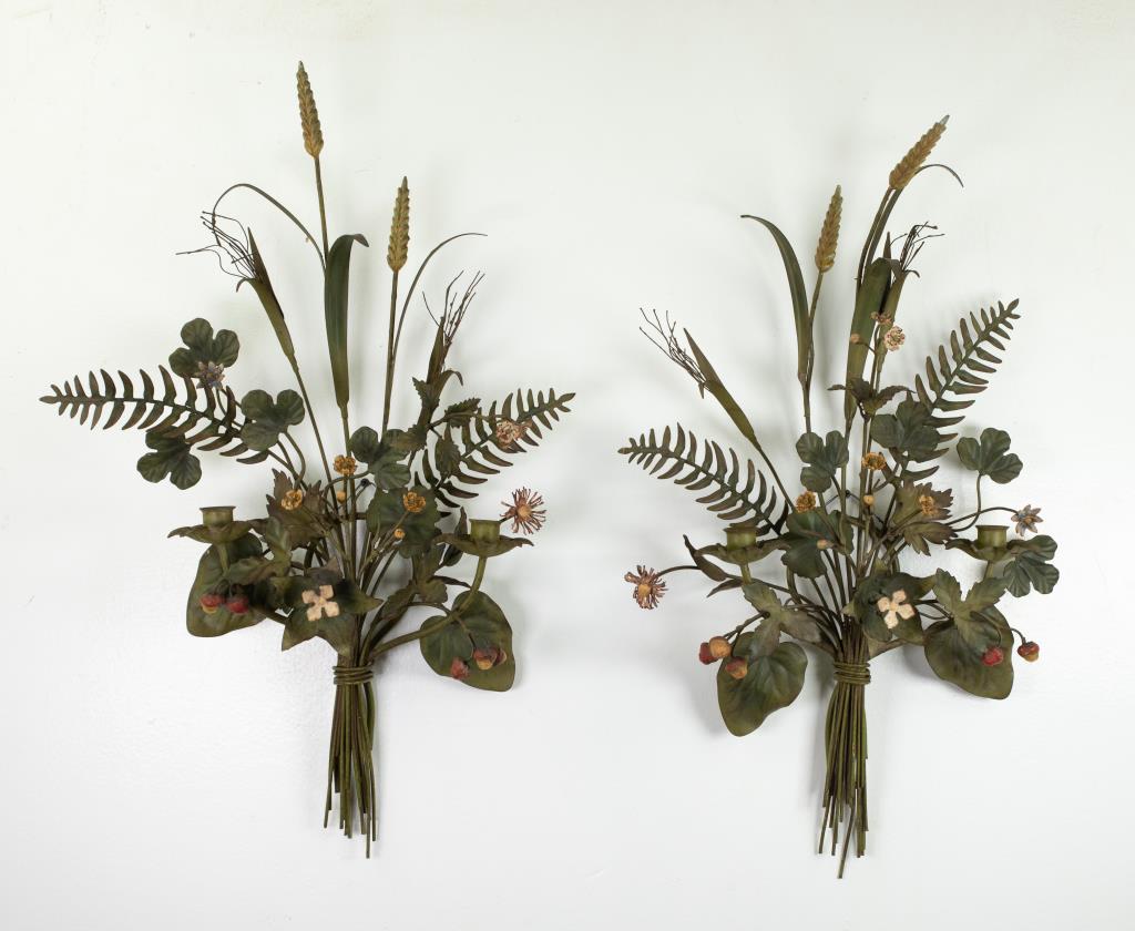 Pair of Italian Painted Metal Candle Sconces (1 of 7)