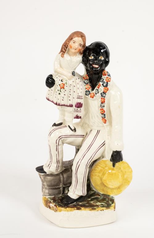 Staffordshire Figure of Uncle Tom & Eva (1 of 6)