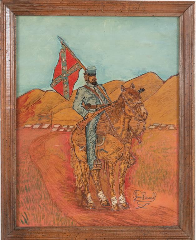 Wood Burning Portrait of Confederate Soldier (1 of 4)