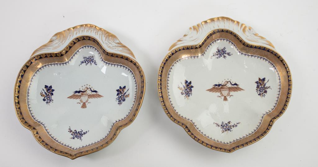 Pr. Mottahedeh Lowestoft Porcelain Shell Dishes (1 of 6)