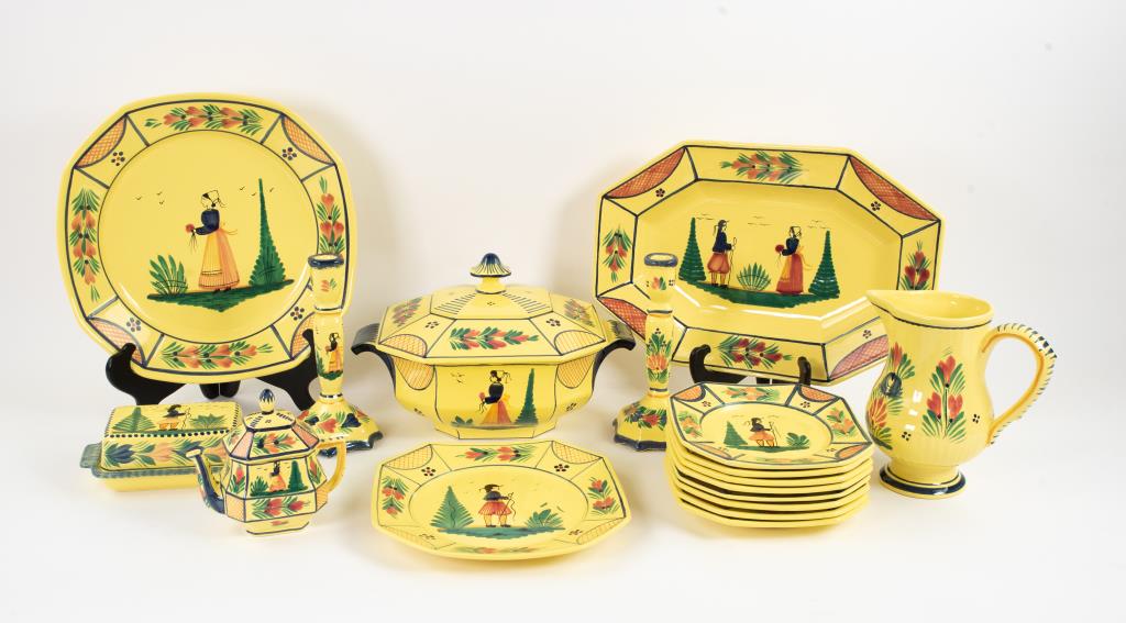 French HB Quimper "Soleil Yellow" Faience Pottery (1 of 9)
