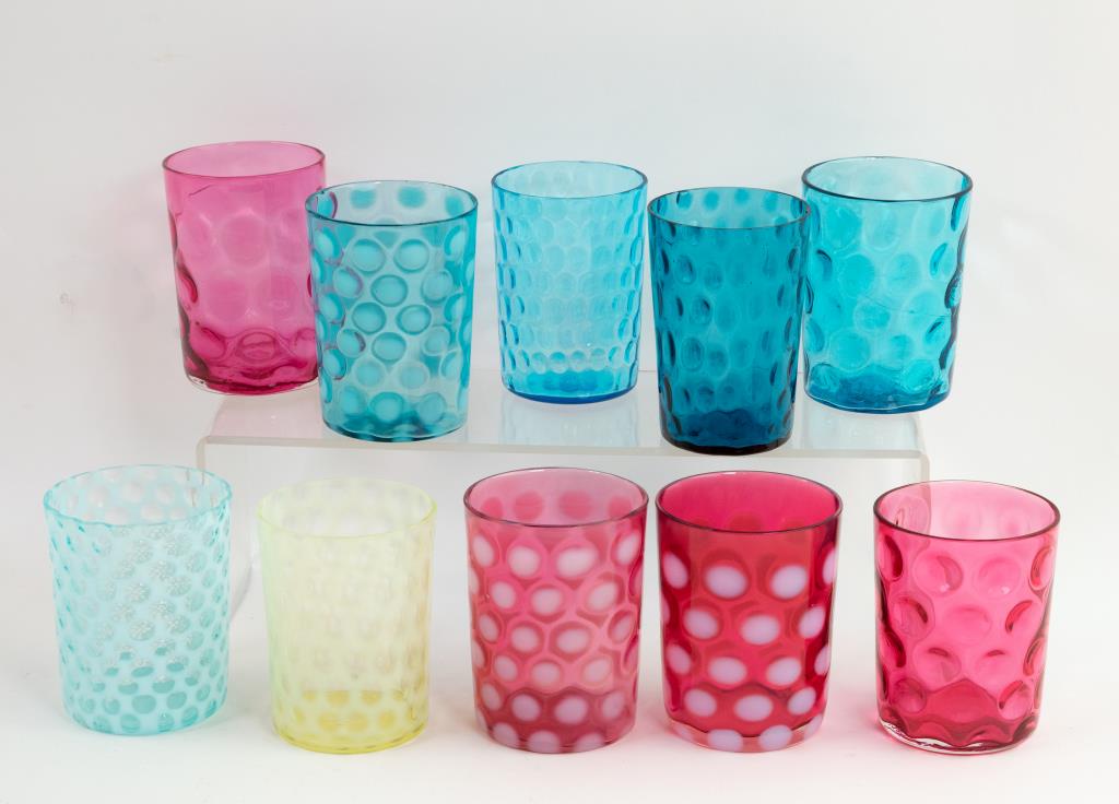Lot of Ten Assorted Art Glass Tumblers (1 of 5)