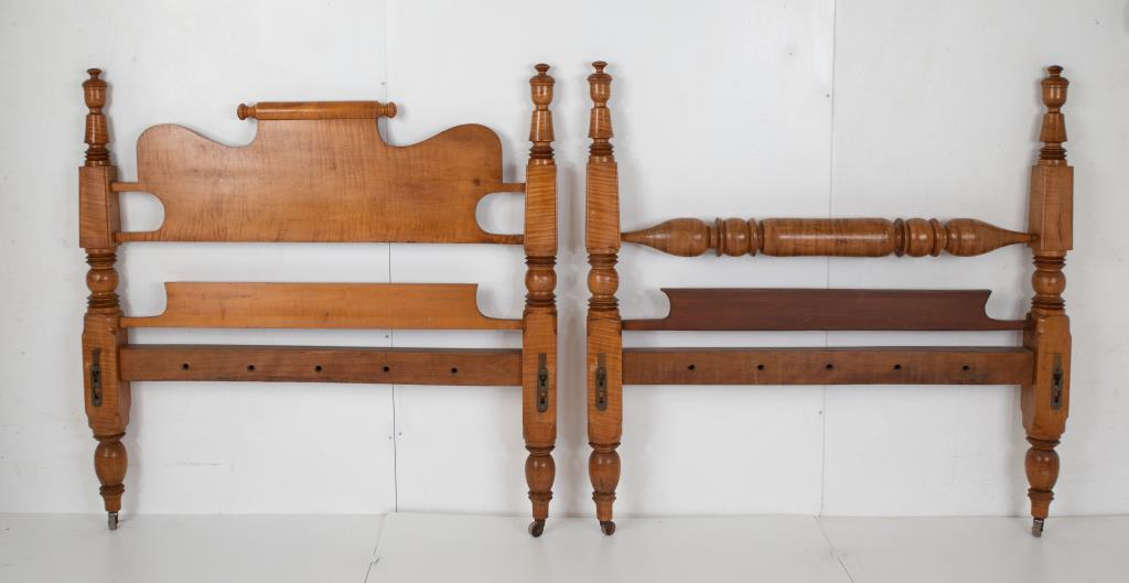 19th C. Tiger Maple Rope Bed (1 of 7)