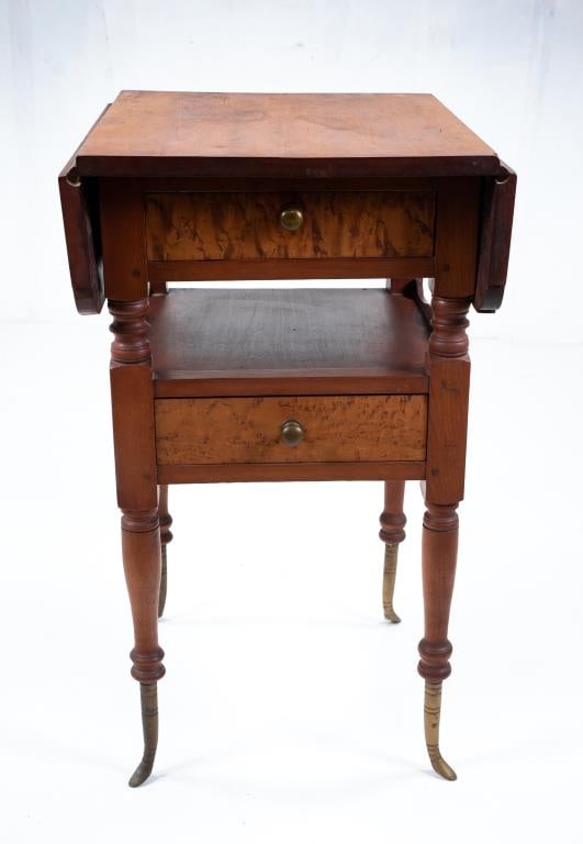 Signed Vermont Cherry Drop Leaf Side Table (1 of 15)