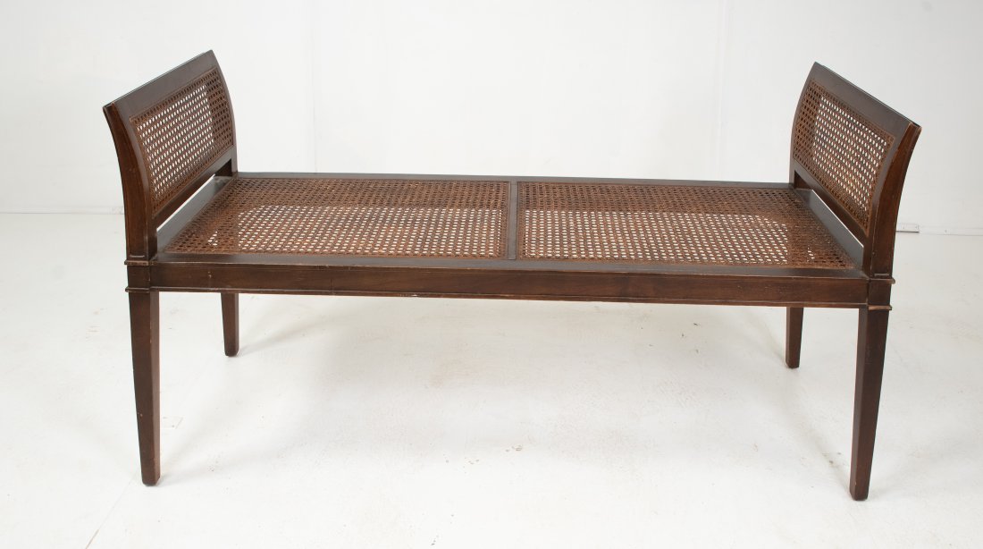 Caned Walnut Window Bench (1 of 5)