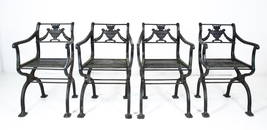 Set of 4 Neoclassical Cast Iron Garden Chairs