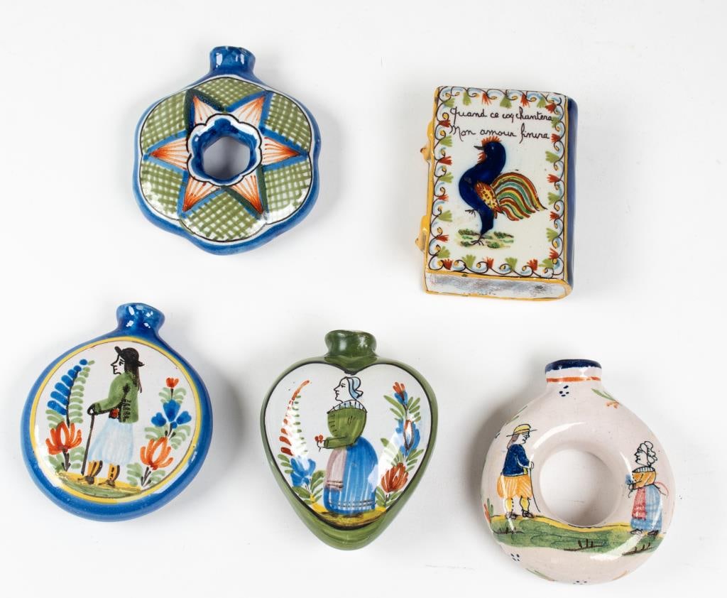 Five French Faience Snuff Bottles (1 of 10)