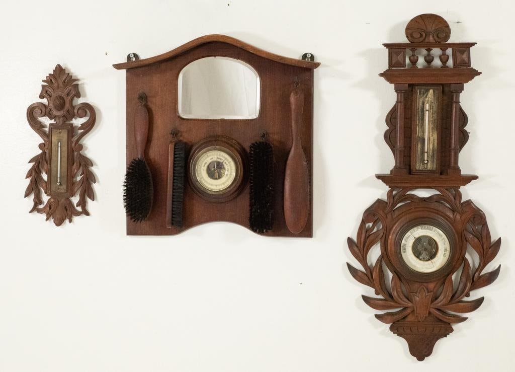 3 Carved Wall Plaques w/ Barometers, Thermometers (1 of 11)