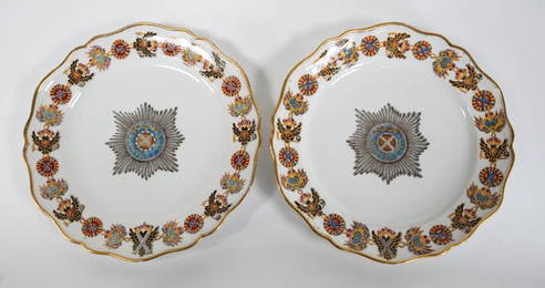 2 Russian Order of St. Andrew Porcelain Plates