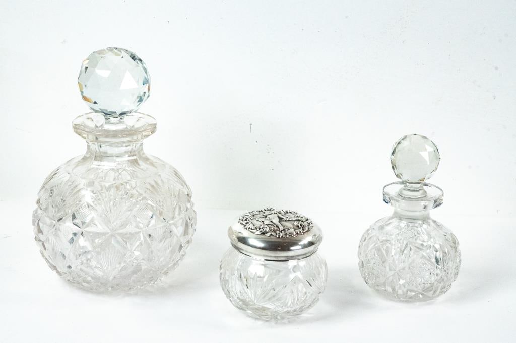 3 American Cut Glass Dresser Items (1 of 4)