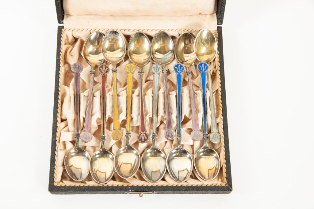 12 David Andersen Sterling Enameled Spoons (1 of 11)