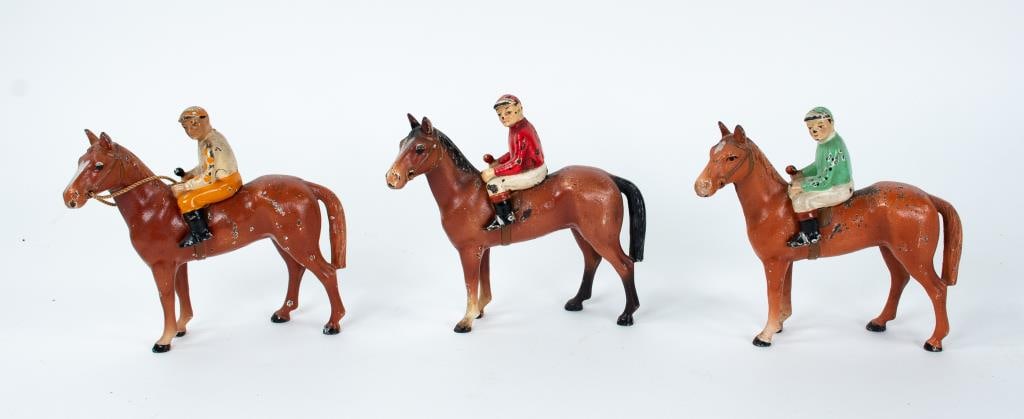 3 Horse and Jockey Cast Iron Paperweights (1 of 13)
