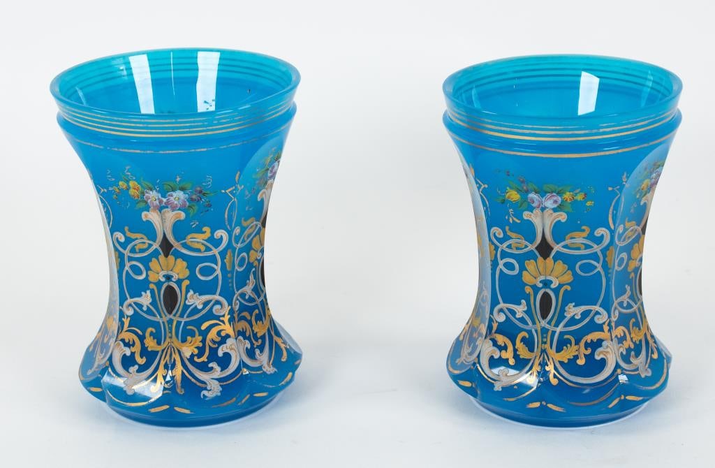 Pair of Art Nouveau Opaline Glass Vases (1 of 4)