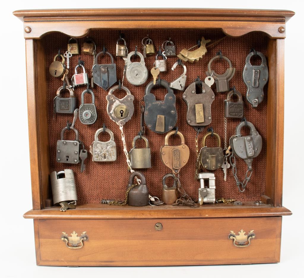 31 Locks in Display Case, 19th & 20th Century (1 of 9)