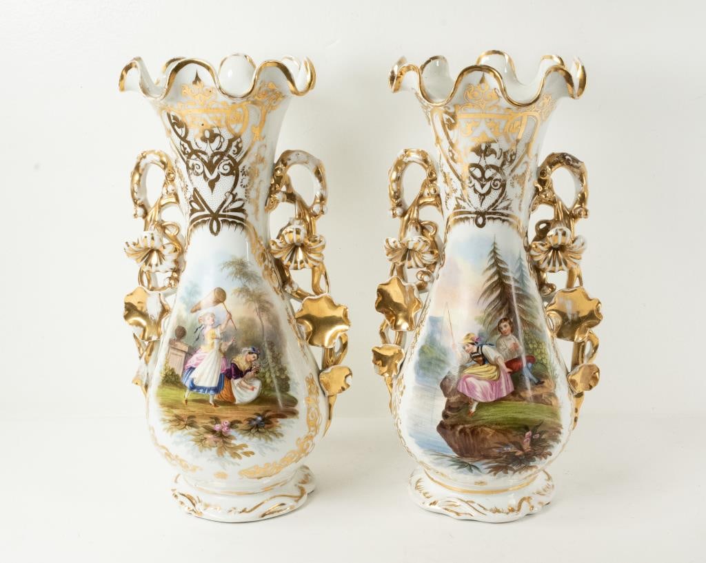 Pair of Large Old Paris Porcelain Vases (1 of 7)