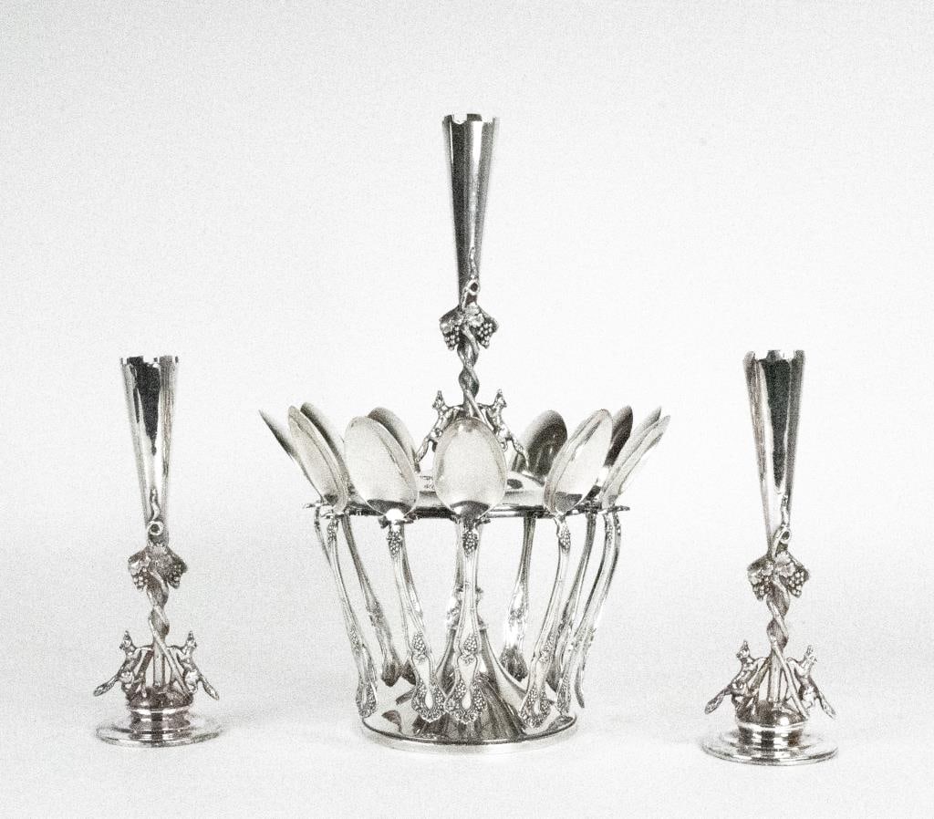 3-Piece Fox Figural Spoon Holder & Bud Vases (1 of 9)