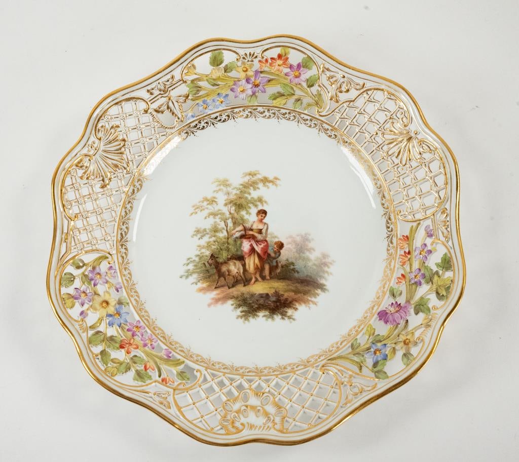 German Meissen Porcelain Reticulated Plate (1 of 5)