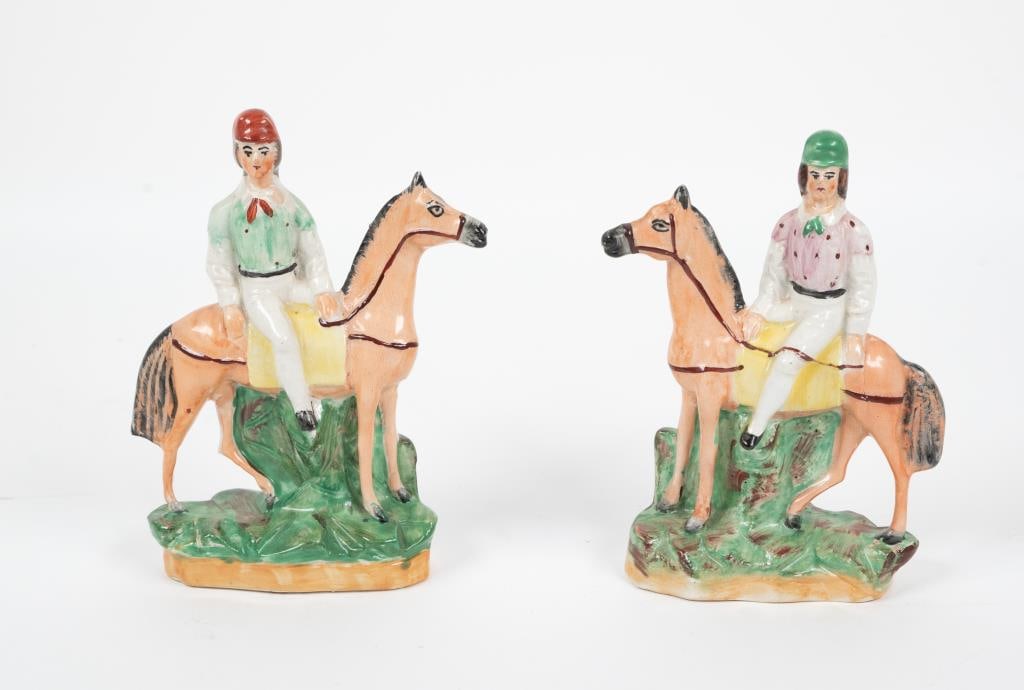 Pair Staffordshire Equestrian Figures (1 of 4)
