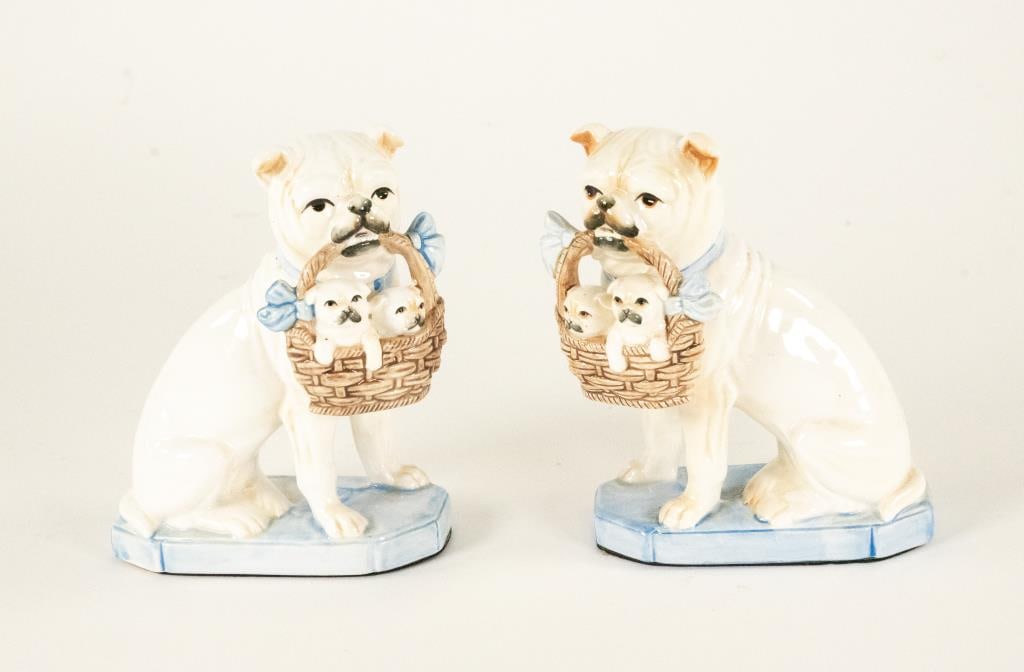 Pr. of Facing French Bull Dog Porcelain Figures (1 of 7)