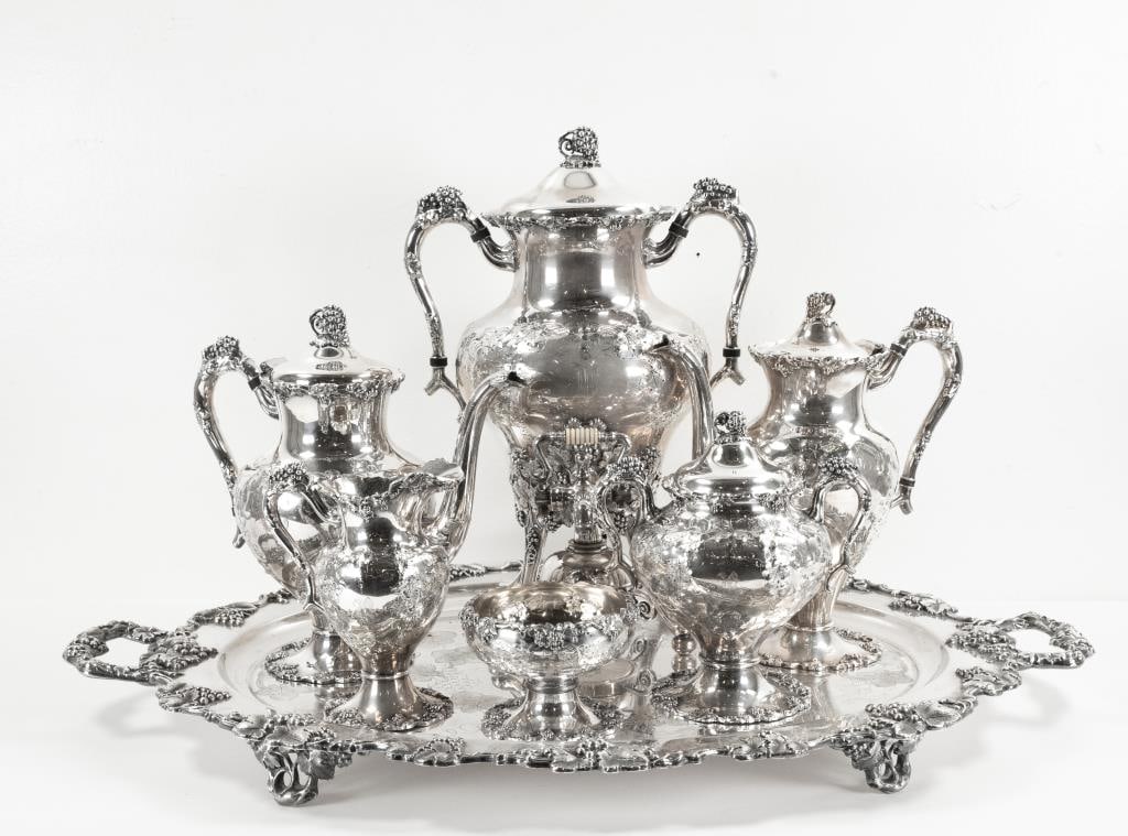 Barbour Ornate Hand Chased Silverplate Tea Set (1 of 12)
