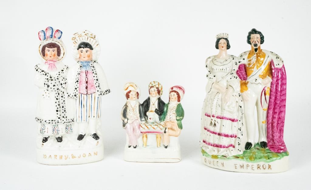 Three Staffordshire Pottery Figural Groups (1 of 9)