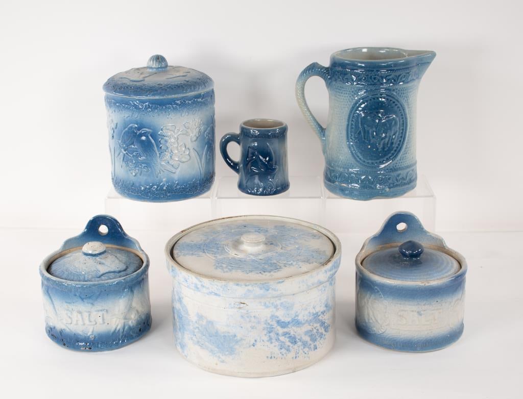 6 Pcs. Blue & White Stoneware (1 of 14)