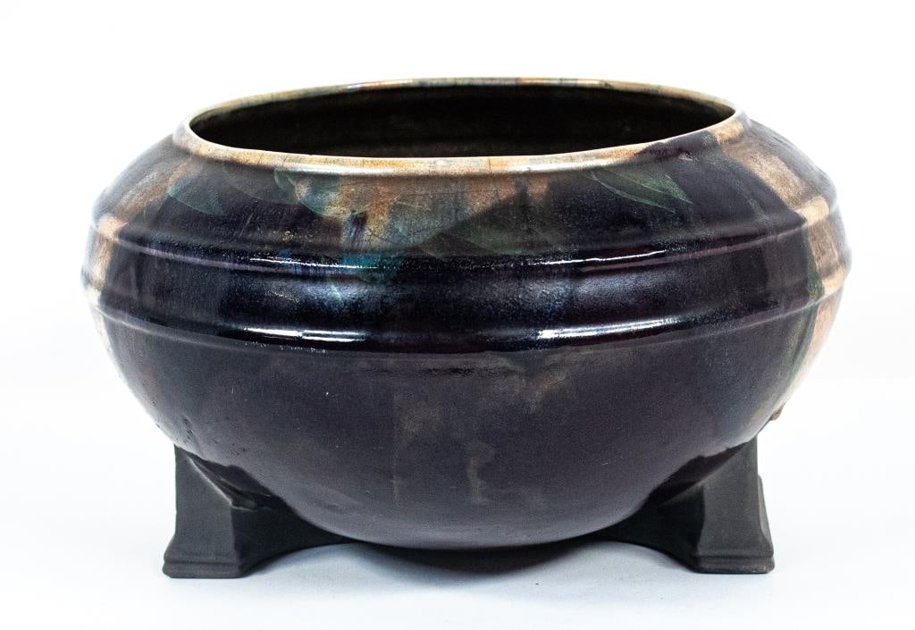 Signed Tony Evans Large Raku Bowl / Vase (1 of 7)
