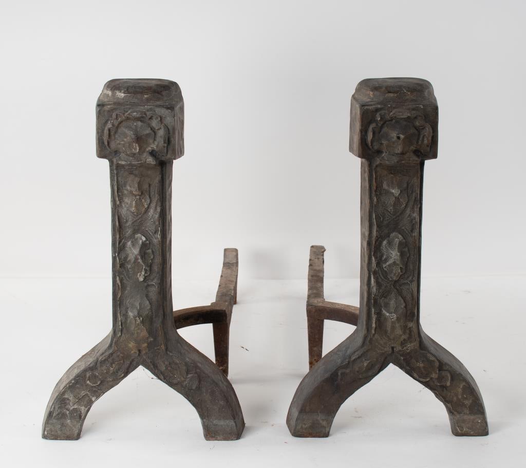 Arts & Crafts Andirons, Ohio F & M Co. (1 of 8)