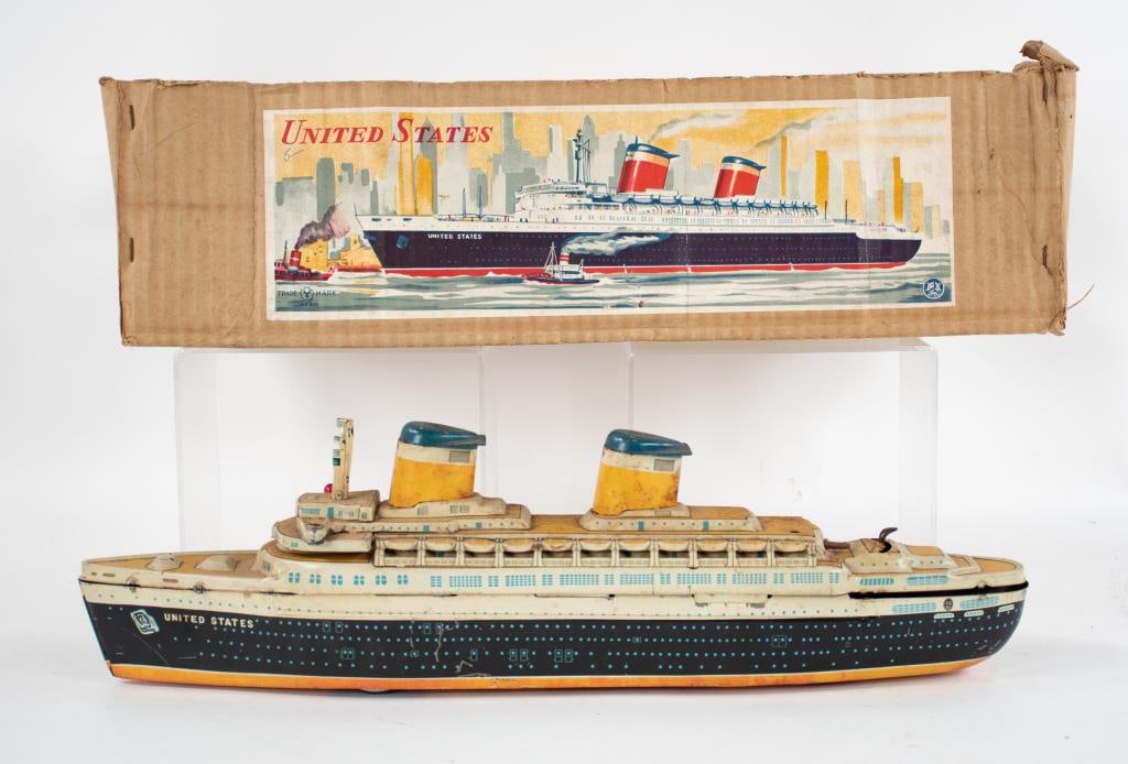 Yonezawa, Tin Litho United States Ocean Liner Toy (1 of 10)