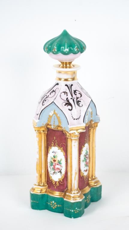 19th C. Porcelain Gothic Revival Scent Bottle (1 of 8)