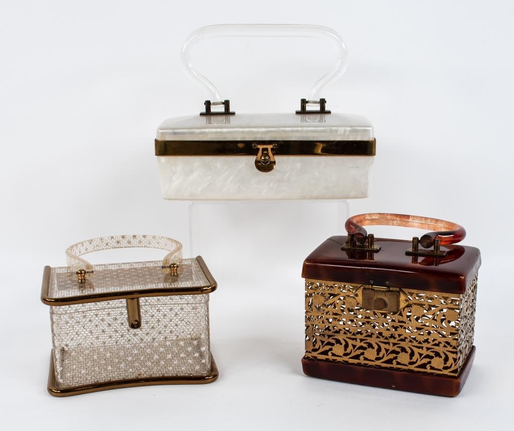 3 Vintage Mid-Century Lucite Box Purses (1 of 14)