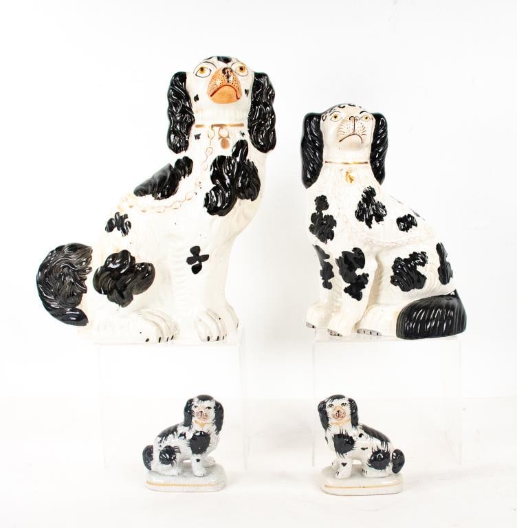 4 English Staffordshire Black & White Spaniels (1 of 11)