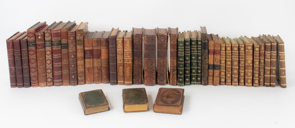 Forty 18th and 19th C. Leatherbound Books (1 of 5)