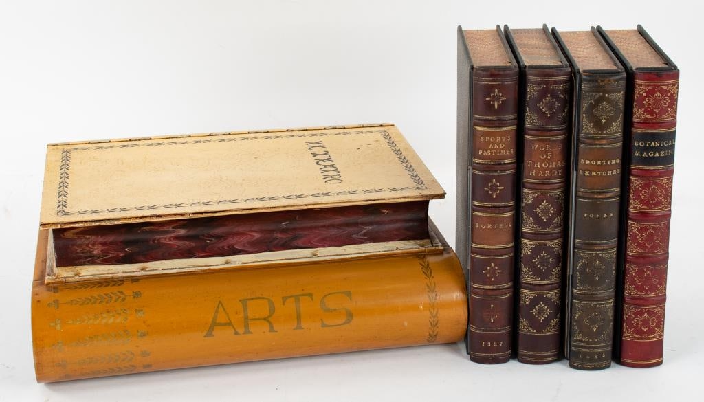 Painted Metal Faux Book Box & 4 Faux VHS Books (1 of 6)