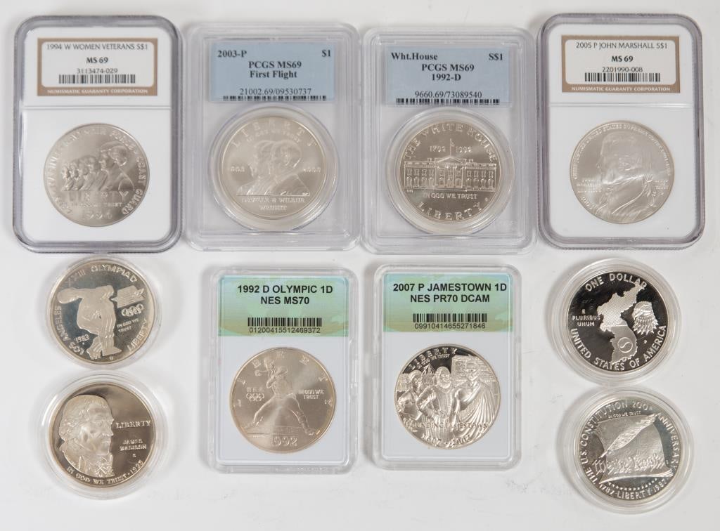10 Graded & Other Commemorative Silver Dollars (1 of 1)