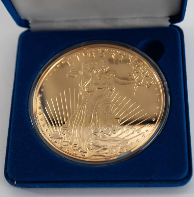 Washington Mint One Lb. Gold Plated Silver Round (1 of 3)