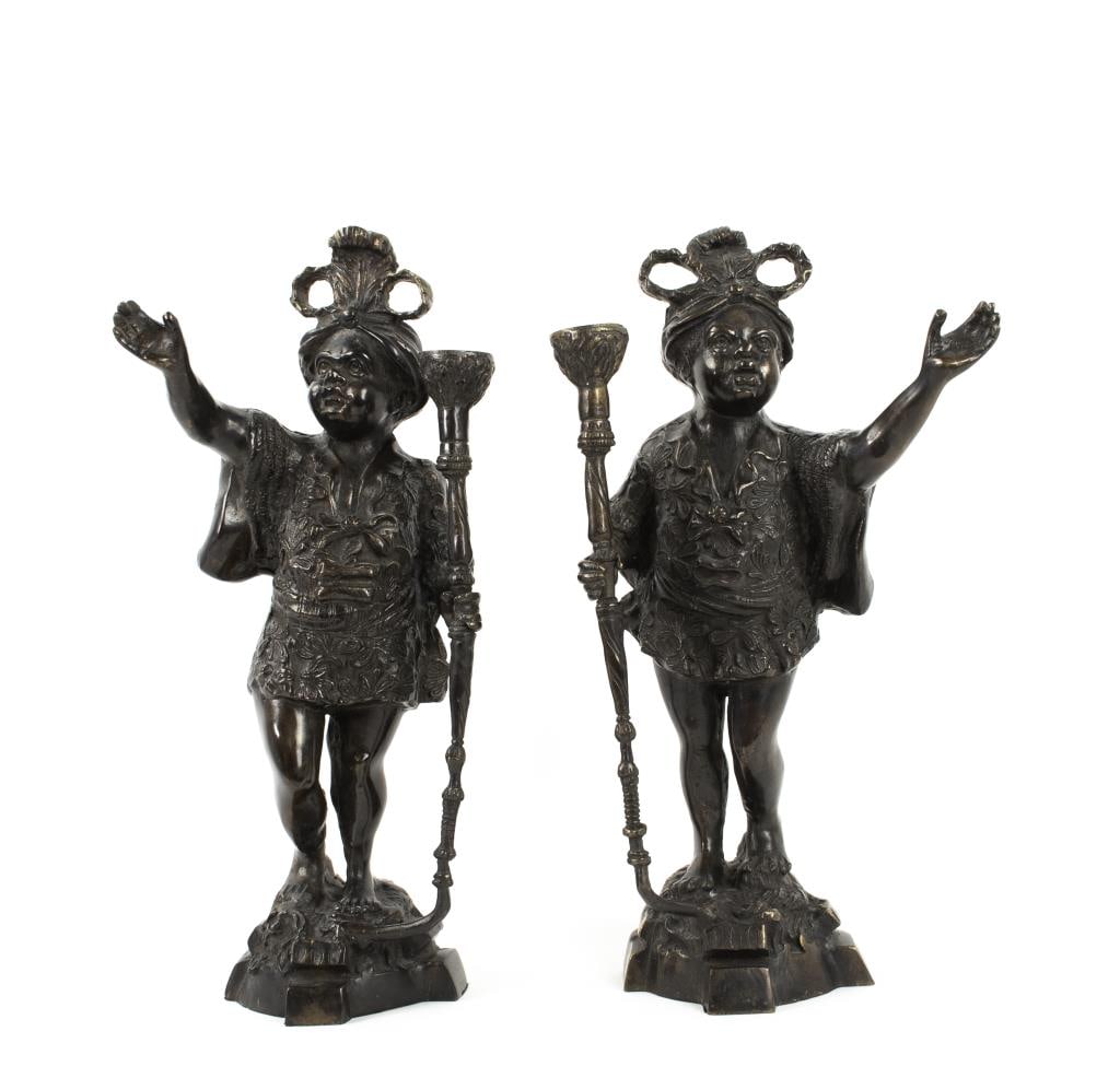 Pair of Bronze Blackamoor Figures